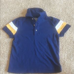 Carter's Navy Polo with White and Yellow Stripes